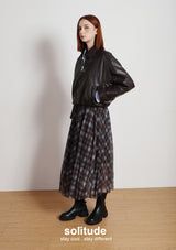 Brown Faux Leather Zip Up Jacket