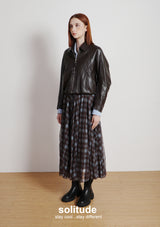 Brown Faux Leather Zip Up Jacket