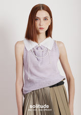 Purple Pearl Neck Tee