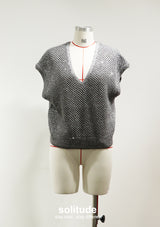 Grey Bling Bling Knitted Vest