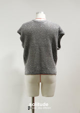 Grey Bling Bling Knitted Vest