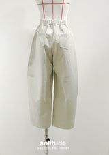 Beige Woven Wide Leg Pants