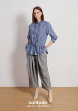 Navy Small Checkered Pattern Shirt