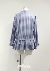 Navy Small Checkered Pattern Shirt