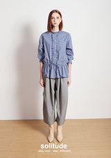 Navy Small Checkered Pattern Shirt