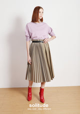 Khaki Multi Pleated Skirt