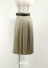 Khaki Multi Pleated Skirt