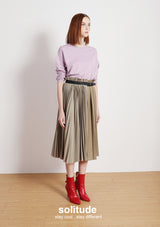 Khaki Multi Pleated Skirt