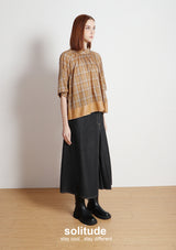 Brownish Yellow Plaid Top