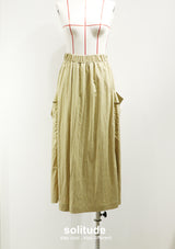 Khaki Elastic Waistband Culottes