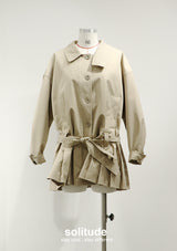 Khaki Boxy Woven Coat