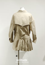 Khaki Boxy Woven Coat