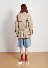 Khaki Boxy Woven Coat