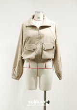 Striped Zip Up Sporty Jacket