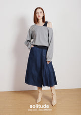 Grey Double Layers Beaded Top