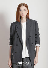 Charcoal Beaded Suit Jacket