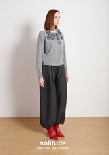 3D Floral Applique Knitted Cardigan