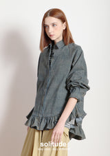 Ruffles Boxy Shirt Jacket