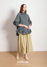 Ruffles Boxy Shirt Jacket