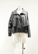 Charcoal Layered Woven Jacket