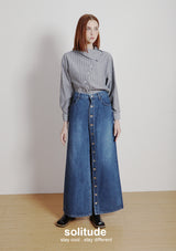 Stand Collar Striped Shirt