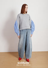 Washed Oversized Wide Leg Jeans