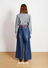 Buttons Up Wide Leg Jeans