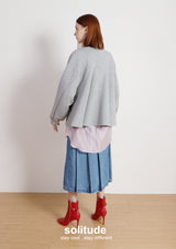 Grey Oversized Knitted Jacket