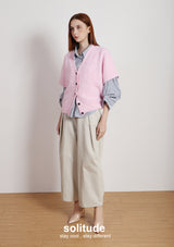 Pink Recycle Fiber Knitted Vest