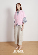 Pink Recycle Fiber Knitted Vest