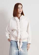 Off-white Ruffles Zip-up Wool Jacket