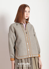 Brown Boxy Zip-up Jacket