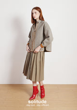 Brown Boxy Zip-up Jacket