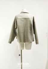 Brown Boxy Zip-up Jacket