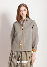 Brown Boxy Zip-up Jacket