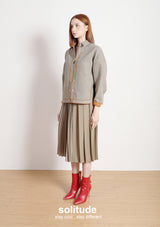 Brown Boxy Zip-up Jacket