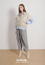 Wide Shoulder Drawstring Vest