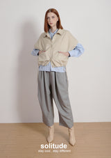 Wide Shoulder Drawstring Vest