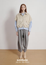 Wide Shoulder Drawstring Vest