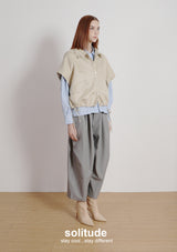 Wide Shoulder Drawstring Vest