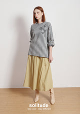 Grey Striped Flowers Top