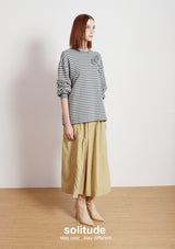 Grey Striped Flowers Top