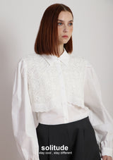White Lace Trimes Shirt