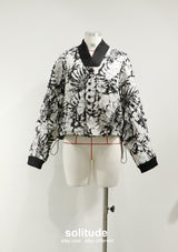 Black & White Pattern Cropped Jacket