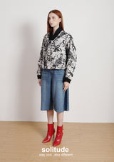 Black & White Pattern Cropped Jacket