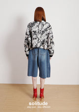 Black & White Pattern Cropped Jacket