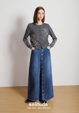 Embroidered Beaded Knit Cardigan