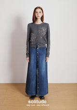 Embroidered Beaded Knit Cardigan