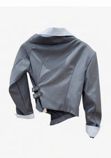Asymmetrical Cropped Woven Jacket