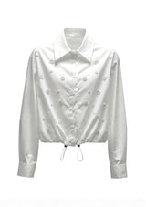 White Floral Applique Blouse